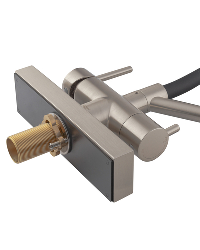 Смеситель для кухни Koer KB-74027-02 с функцией "водопад" и черным силиконовым изливом (KR5201)