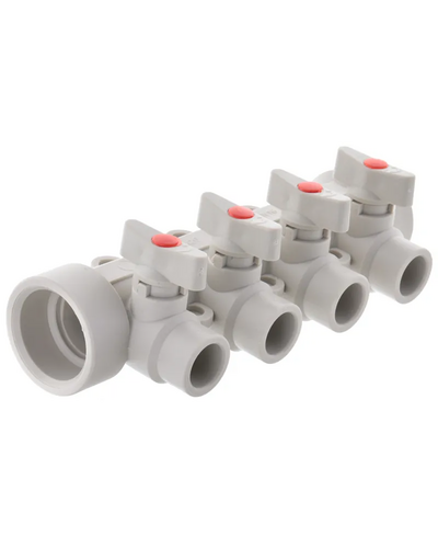 Коллектор 4-way с шаровыми кранами (40x20) PPR Koer K0171.PRO (KP0221)