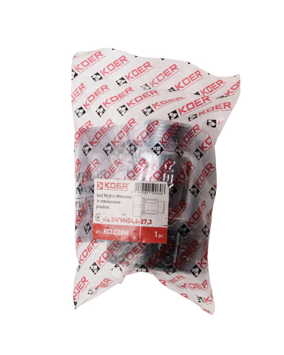 Муфта зажимная с наружной резьбой Koer KCI.C08M - 3/4"Мx24,6-27,3 (KR5906)