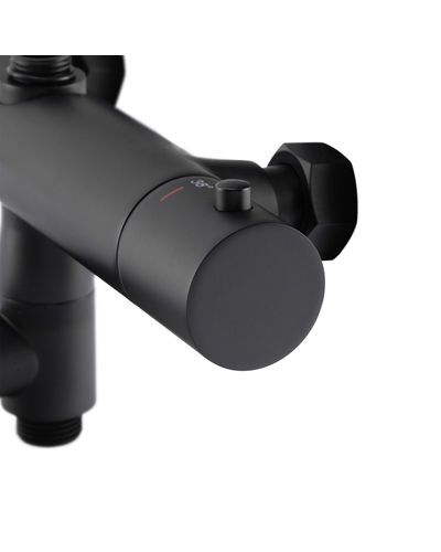 Душевая система с термостатом Koer KB-57029-05 3 функции чёрная (KR5491)