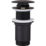 Донний клапан для раковини Koer PW-08-05 1.1/4  без переливу автоматичний Click-Clack чорний мат (KR5789)