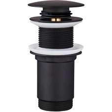 Донний клапан для раковини Koer PW-08-05 1.1/4  без переливу автоматичний Click-Clack чорний мат (KR5789)