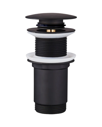 Донний клапан для раковини Koer PW-08-05 1.1/4 без переливу автоматичний Click-Clack чорний мат (KR5789)