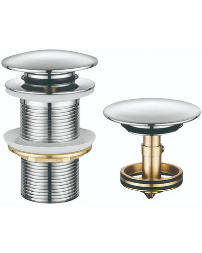 Донний клапан для раковини Koer PW-12-01 1.1/4 без переливу автоматичний Click-Clack хром (KR5798)