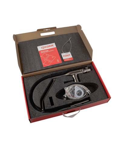 Смеситель для кухни Koer KI-70026-07 с черным силиконовым изливом графит (KR5211)