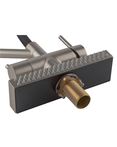 Смеситель для кухни Koer KB-74027-02 с функцией "водопад" и черным силиконовым изливом (KR5201)