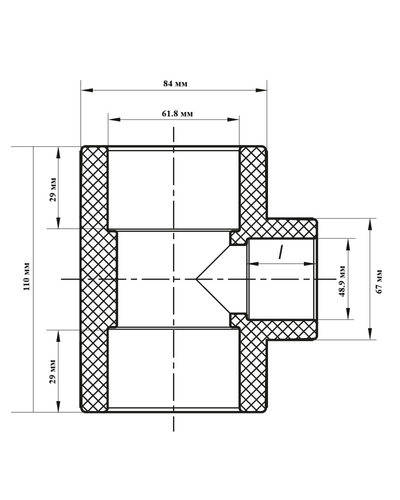 Тройник редукционный 63x50x63 PPR Koer K0055.PRO (KP0064)
