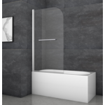 Шторки стеклянные на ванну Koer SR BS02-80x140-TR-01 прозрачное стекло 6мм хром (KR5401)