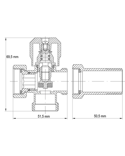 Кран триходовий 3/4x3/4x3/4 Koer KR.521 (KR0148)