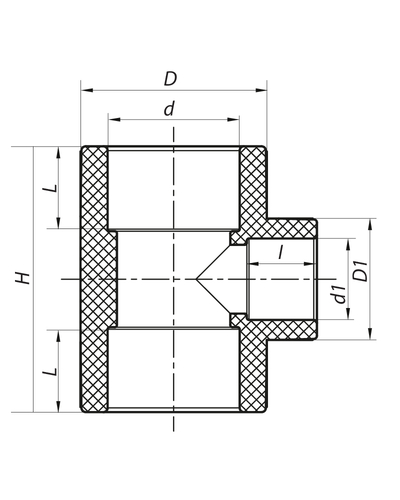 Тройник редукционный 63x40x63 PPR Koer K0054.PRO (KP0063)