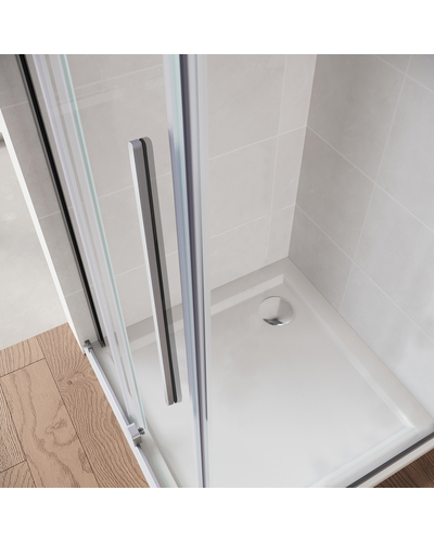 Дверь в нишу Walk-In раздвижная Koer SR SD07-120x200-R-TR-01 прозрачное стекло Easy Clean 8мм хром правая (KR5773)