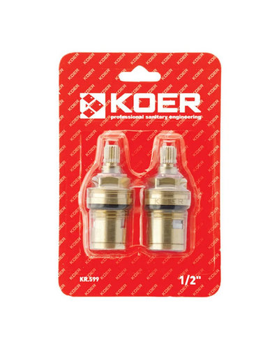 Кран буксы Koer KR.599 комплект (2 шт/БЛИСТЕР) керамика MF-1/2" (AC0528)
