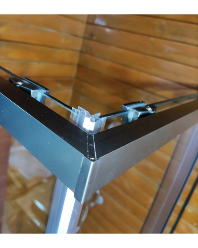 Душова кабіна без піддону Koer SR SC10-90x90x195-TR-07 прозоре скло Easy Clean 6мм, графіт (KR5944)