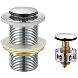 Донный клапан для раковины Koer PW-10-01 1.1/4 без перелива автоматический Click-Clack хром (KR5797)