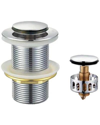 Донний клапан для раковини Koer PW-10-01 1.1/4 без переливу автоматичний Click-Clack хром (KR5797)