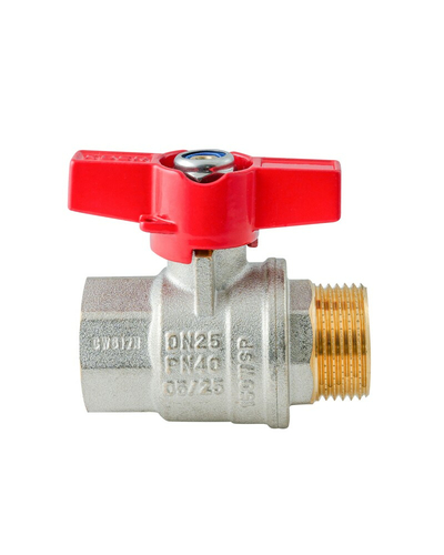 Кран шаровой ГШМ Koer Extreme KE.218-25 - 1" FM ручка "бабочка" красная (KR5761)