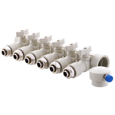 Коллектор распределительный 6-way с фитингом (40x20) PPR Koer K0194.PRO (KP2559)