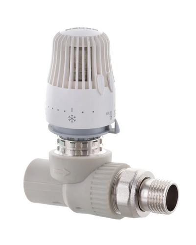 Кран термостатический с термоголовкой прямой PPR 20x1/2 Koer K0155.PRO (KP0198)