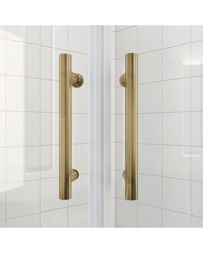 Душова кабіна без піддону Koer SR SC04-90x90x195-TR-12 прозоре скло Easy Clean 5мм матове золото (KR5681)