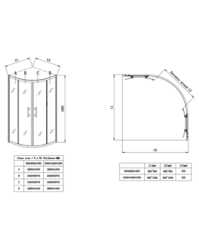 Душова кабіна без піддону Koer SR SC04-90x90x195-TR-02 прозоре скло Easy Clean 5мм SS Color (KR5682)