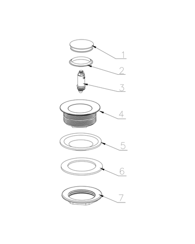 Донний клапан для ванни / піддону Koer PW-06-01 1.1/2 автоматичний Click-Clack хром (KR5799)