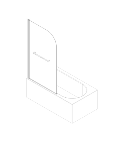 Шторки стеклянные на ванну распашные Koer SR BS02-80x140-TR-12 прозрачное стекло 6мм, матовое золото (KR5940)