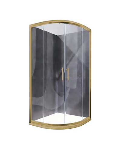 Душова кабіна без піддону Koer SR SC04-90x90x195-TR-12 прозоре скло Easy Clean 5мм матове золото (KR5681)