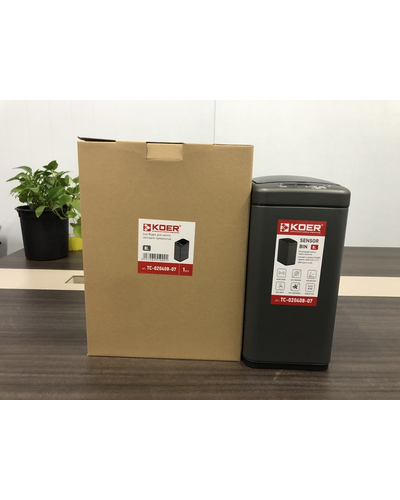 Відро для сміття сенсорне прямокутне Koer TC-020408-07 8 л колір графіт (KR5590)