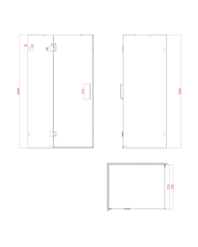 Боковая стенка для кабины Koer SR SW04-80x200-TR-01 прозрачное стекло Easy Clean 10мм, хром (KR5389)