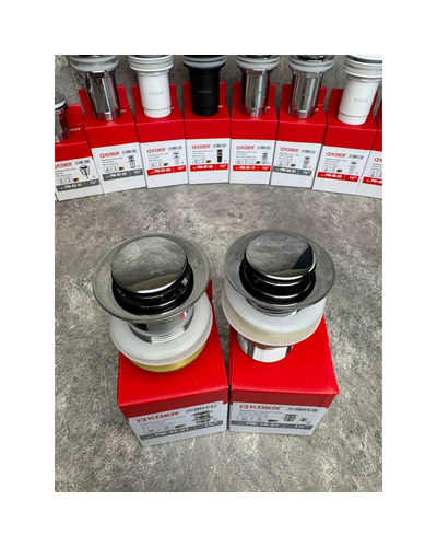 Донний клапан для раковини Koer PW-10-01 1.1/4 без переливу автоматичний Click-Clack хром (KR5797)