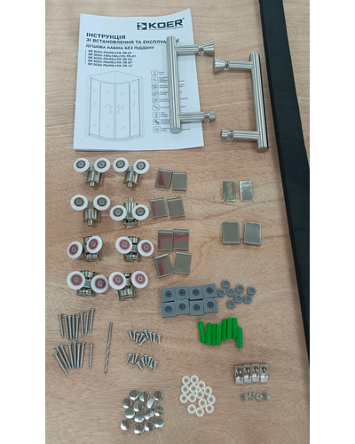 Душова кабіна без піддону Koer SR SC04-90x90x195-TR-02 прозоре скло Easy Clean 5мм SS Color (KR5682)