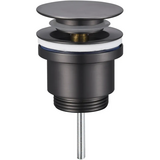 Донный клапан для раковины Koer PW-11-07 1.1/4 универсальный Click-Clack графит (KR5793)