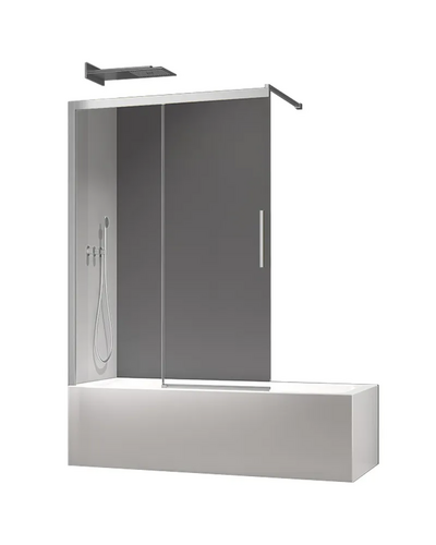 Шторки стеклянные на ванну раздвижные Koer SR BS06-120x150-TR-01 прозрачное стекло Easy Clean 6мм, хром (KR5945)