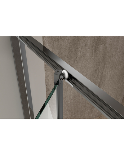 Душевая кабина без поддона Koer SR SC09-90x90x200-R-TR-07 прозрачное стекло Easy Clean 6мм графит правая (KR5772)