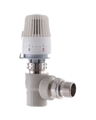 Кран термостатический с термоголовкой угловой 25x3/4 PPR Koer K0154.PRO (KP0196)