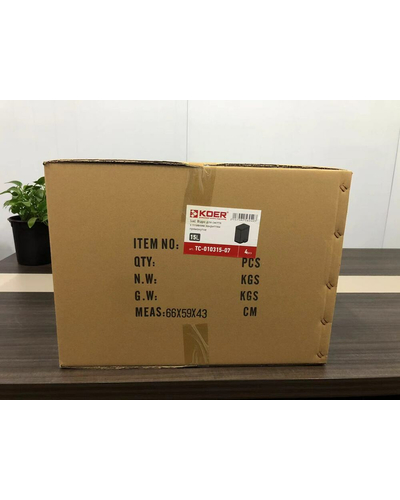 Відро для сміття з плавним закриттям прямокутне Koer TC-010315-07 15 л колір графіт (KR5604)