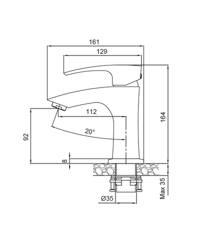 Смеситель для умывальника Koer KB-10007-01 (Цвет хром) (KR3438)
