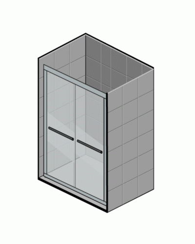 Дверь в нишу Koer SR SD03-140x200-TR-01 прозрачное стекло Easy Clean 8мм хром (KR5385)