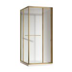 Душевая кабина без поддона Koer SR SC09-90x90x200-L-TR-12 прозрачное стекло Easy Clean 6мм матовое золото левая (KR5684)