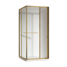 Душевая кабина без поддона Koer SR SC09-90x90x200-L-TR-12 прозрачное стекло Easy Clean 6мм матовое золото левая (KR5684)