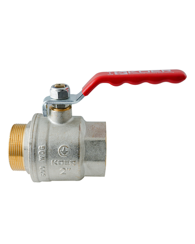Кран шаровой ГШВ Koer Extreme KE.215-50 - 2" FM ручка "рычаг" красная (KR5755)