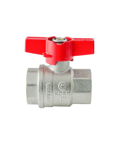 Кран шаровый ГГМ Koer Extreme KE.217-25 - 1" FF ручка "бабочка" красная (KR5758)