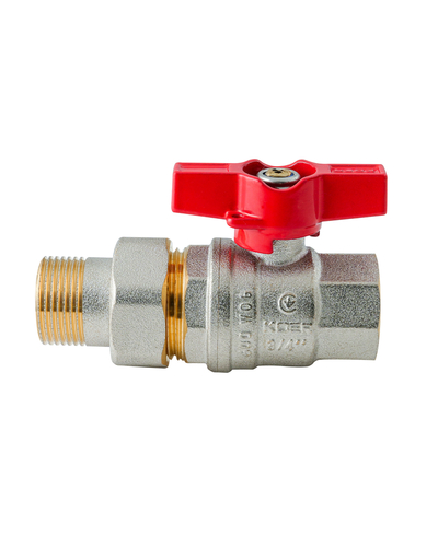 Кран с американкой Koer Extreme KE.227-20 - 3/4" ручка "бабочка" красная (KR5766) Кран с американкой Koer Extreme KE.227-20 - 3/4" ручка "бабочка" красная (KR5766)