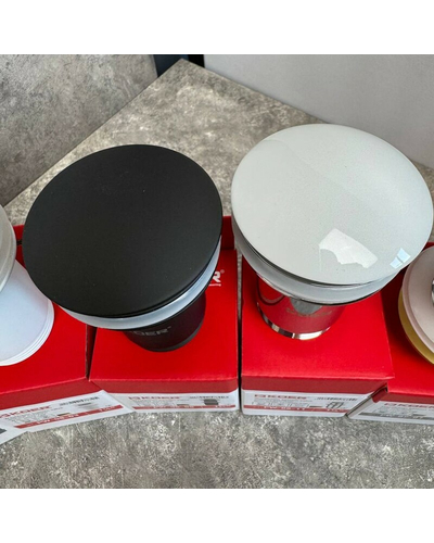 Донний клапан для раковини Koer PW-08-05 1.1/4 без переливу автоматичний Click-Clack чорний мат (KR5789)