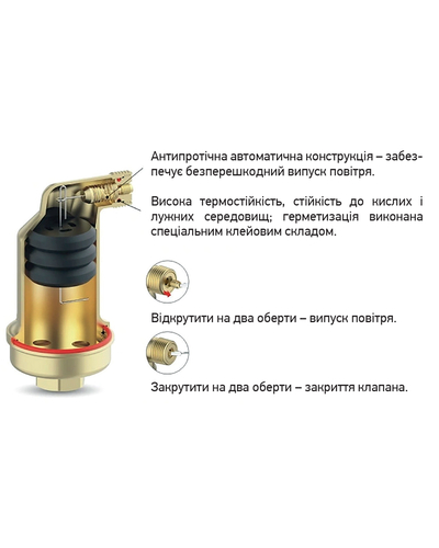 Повітровідвідник автоматичний Koer KR.1247-20 - 3/4 F 25 бар латунь (KR5856)