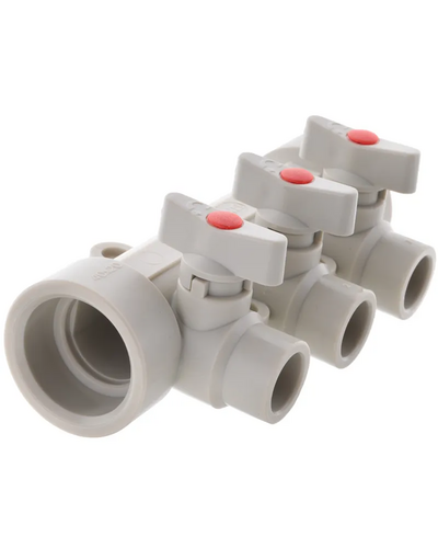 Коллектор 3-way с шаровыми кранами (40x20) PPR Koer K0170.PRO (KP0220)