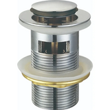 Донный клапан для раковины Koer PW-09-01 1.1/4 с переливом автоматический Click-Clack хром (KR5796)