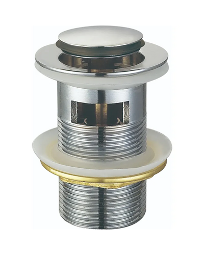 Донний клапан для раковини Koer PW-09-01 1.1/4 з переливом автоматичний Click-Clack хром (KR5796)