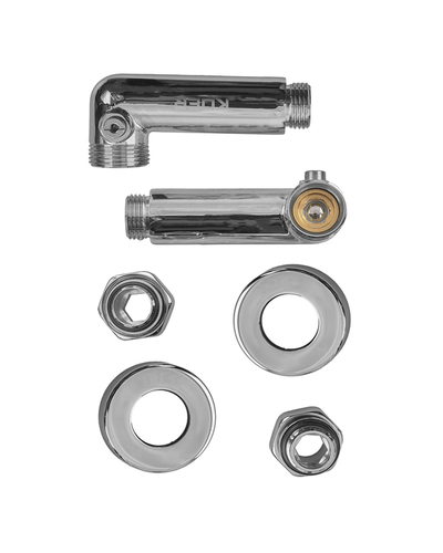 Комплект кранов для полотенцесушителя угловой Koer KR.SET.550 - M1/2xM1/2 запорный хром (KR5840)