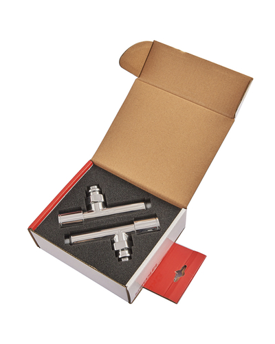 Комплект кранов для полотенцесушителя угловой Koer KR.SET.533 - M1/2xM1/2 удлиненный хром (KR5842)